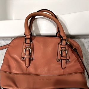 Tignanello Leather Pocketbook-Peach with antique gold/brass hardware